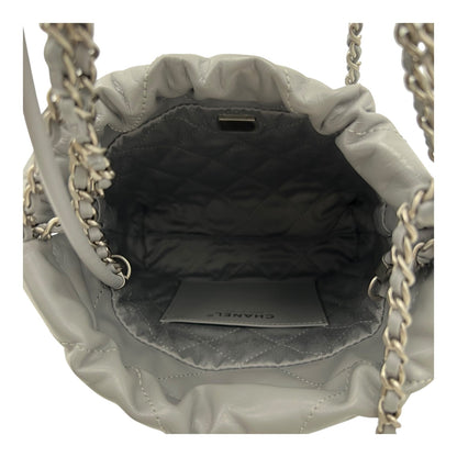 22 Tote Crossbody Bag Mini Grey in Calfskin, Silver hardware