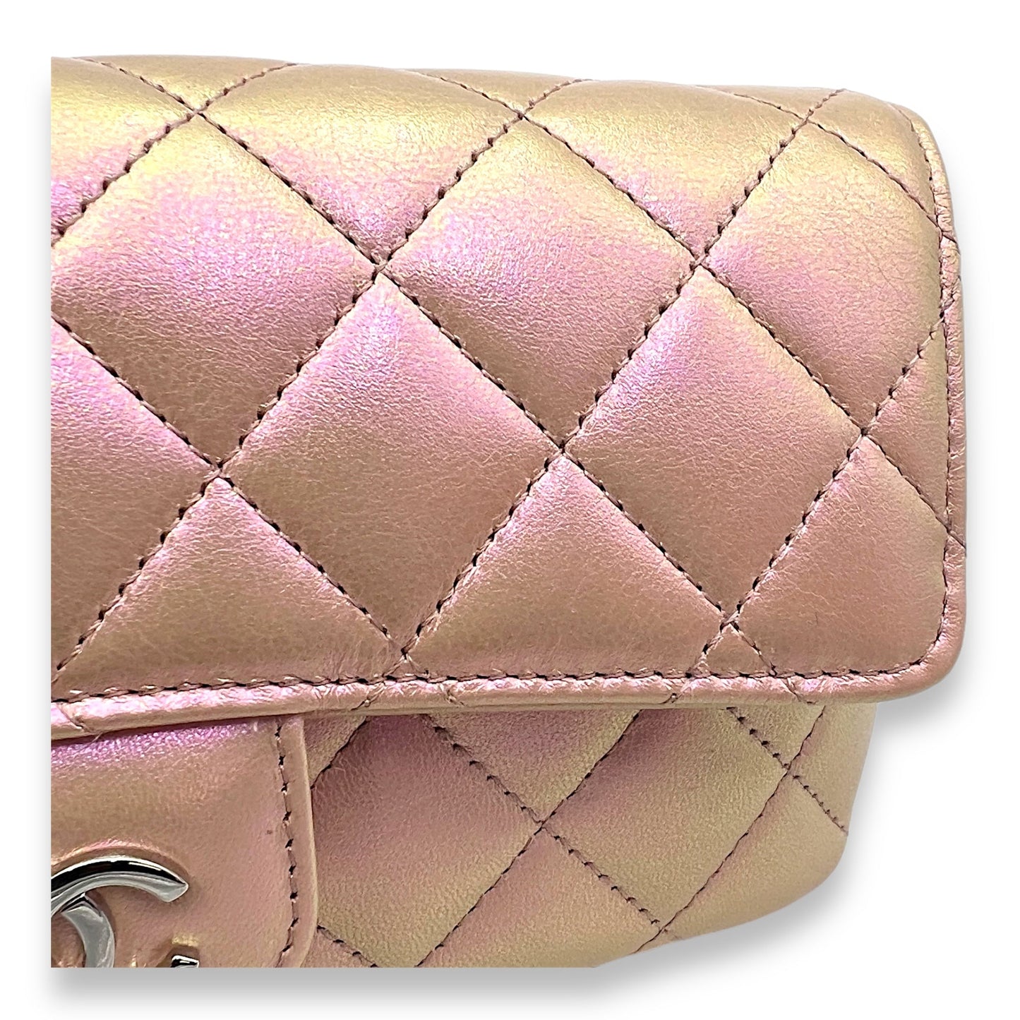 Glasses Crossbody Bag Pink in Calfskin, Silver hardware