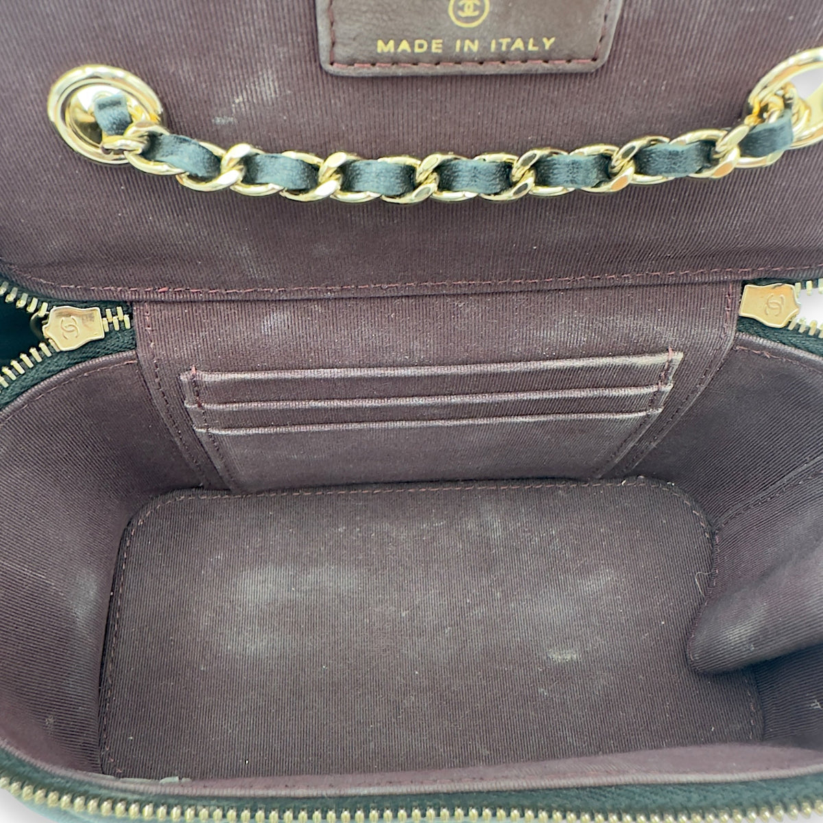 CC Vanity Bag Black in Lambskin, Gold hardware