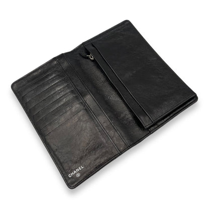 Reissue Wallet Black in Calfskin, Ruthenium hardware
