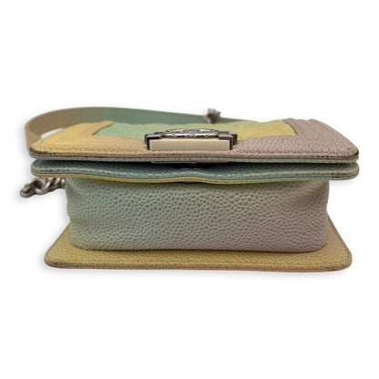 Boy Mini Multi-colour Shoulder Bag in Caviar Leather, Silver hardware