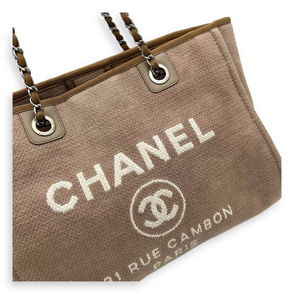 Deauville Tote Bag Brown in Canvas, Silver hardware