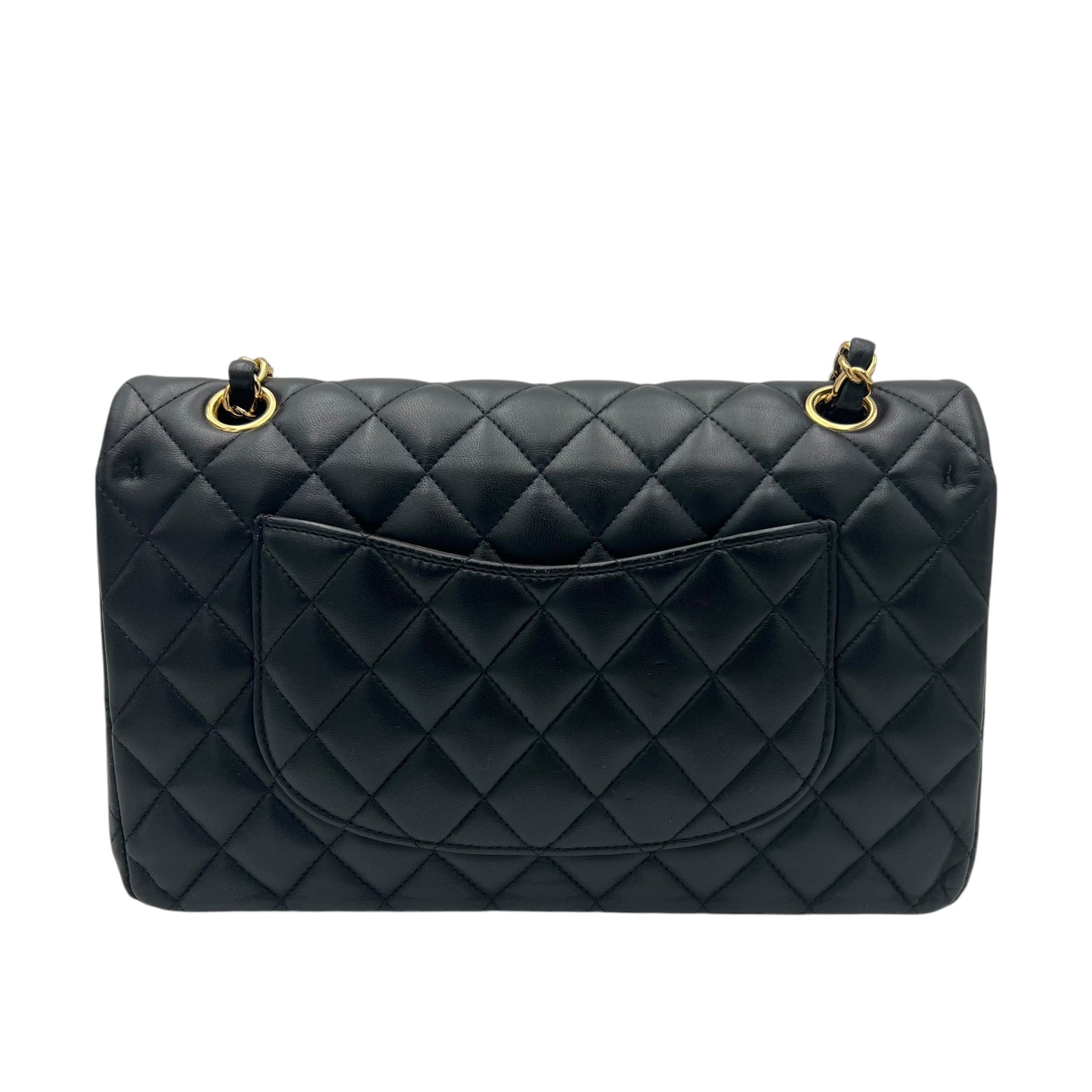 Classic Shoulder Bag Medium Black in Lambskin, Gold hardware