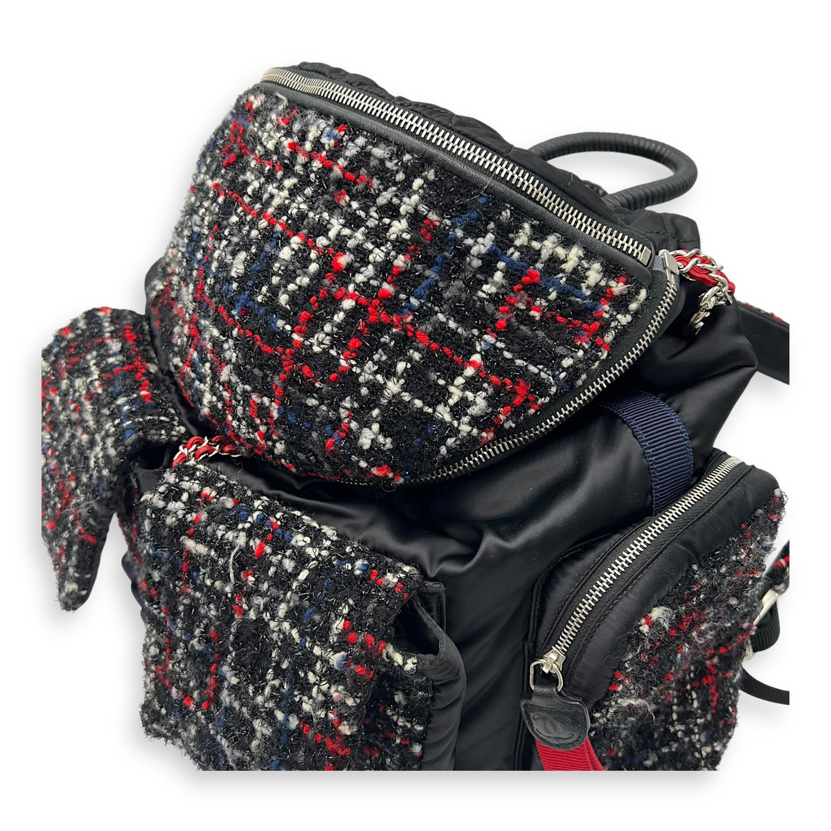 Astronaut  Backpack Multi-colour in Tweed, Silver hardware