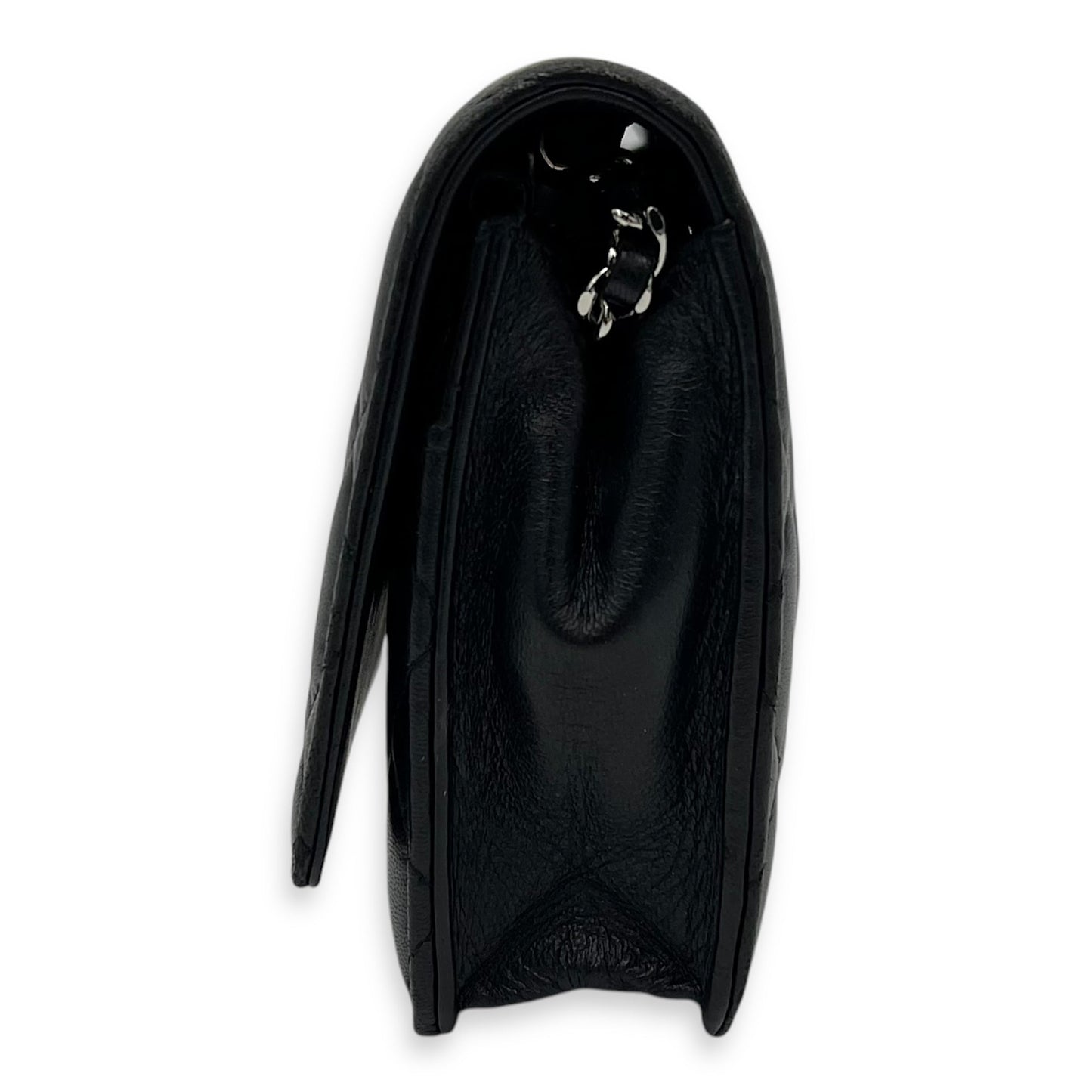 CC Wallet On Chain Black in Lambskin, Silver hardware