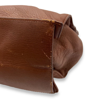 Vintage CC Brown Top Handle Bag in Calfskin, Gold hardware