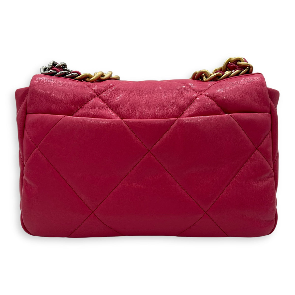 C19 Small Pink Crossbody Bag in Goat Leather, Mixed hardware