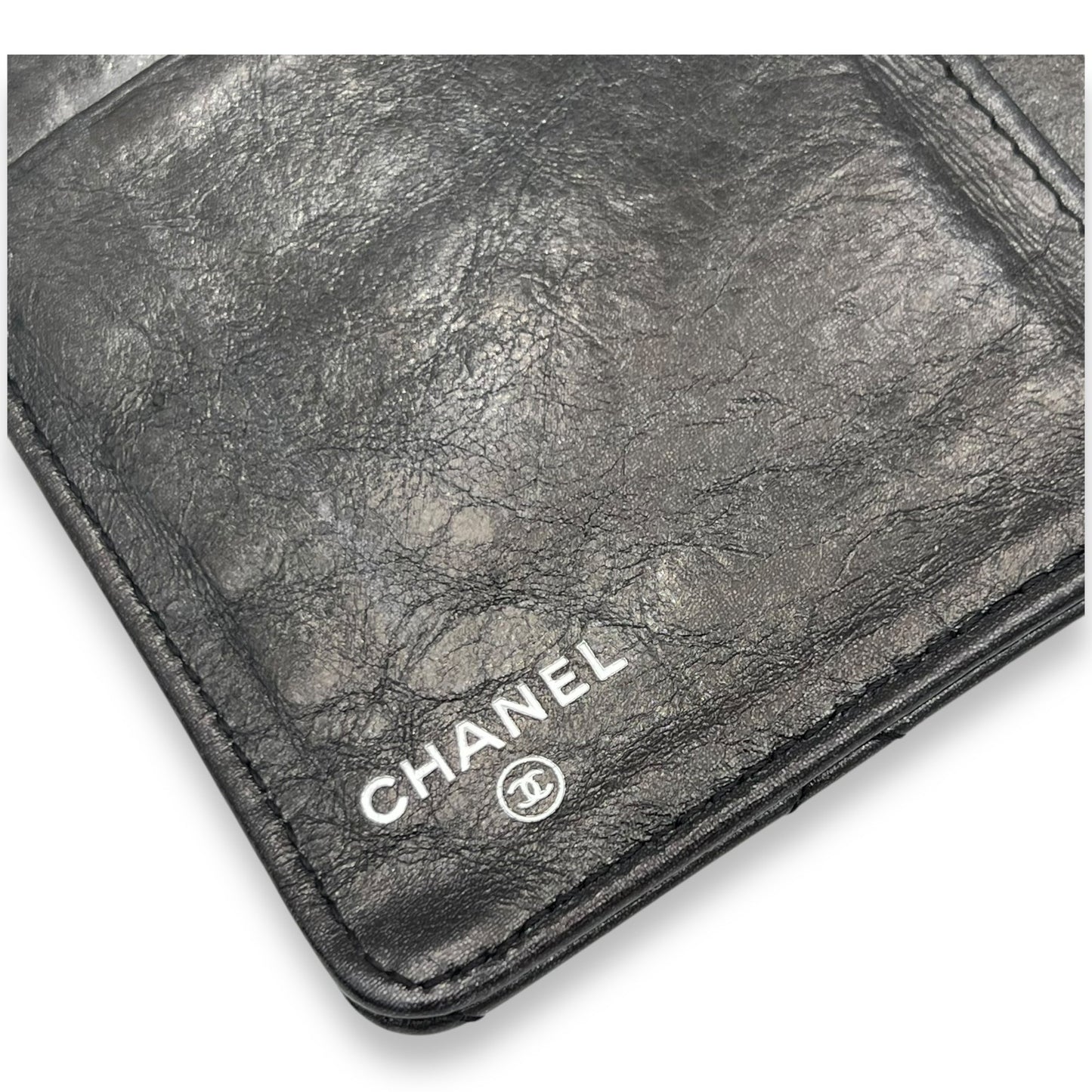 Reissue Wallet Black in Calfskin, Ruthenium hardware