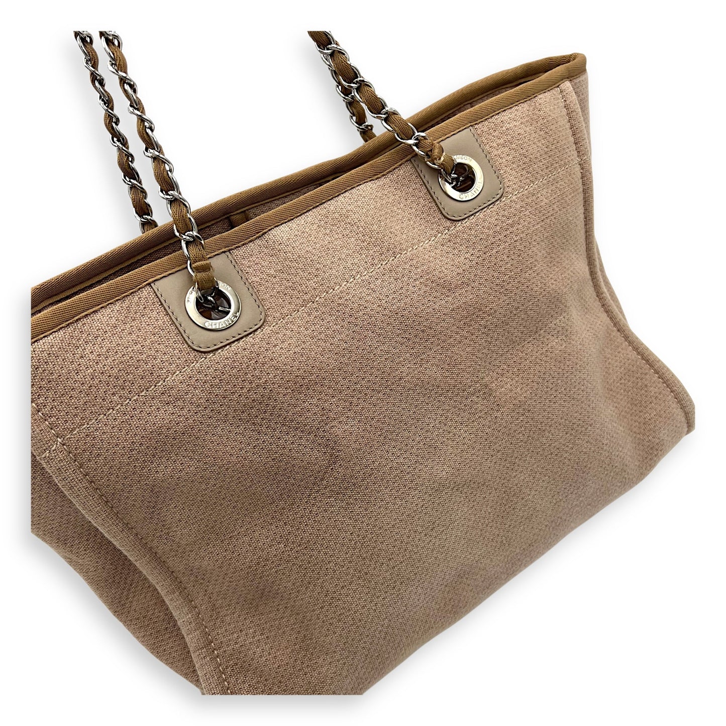 Deauville Tote Bag Brown in Canvas, Silver hardware
