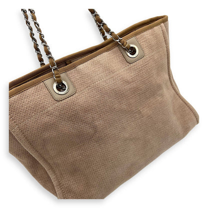 Deauville Tote Bag Brown in Canvas, Silver hardware