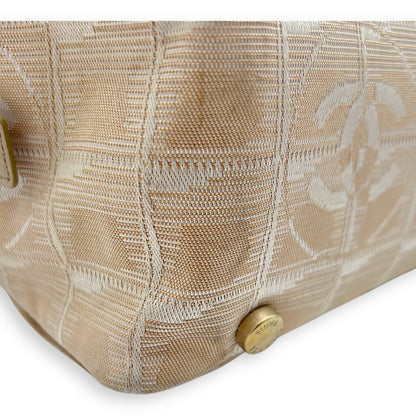 Travel Line Top Handle Bag Beige in Canvas, Gold hardware