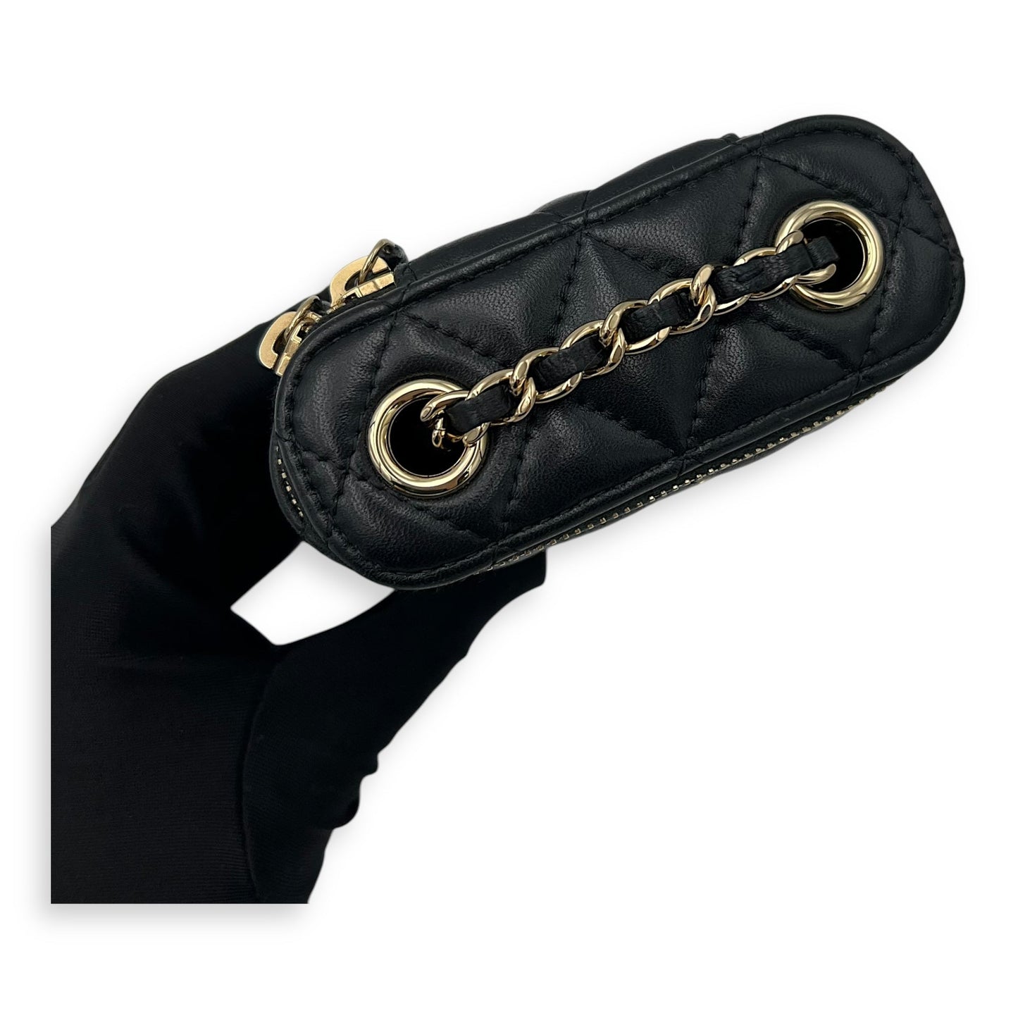 CC Vanity Bag Black in Lambskin, Gold hardware