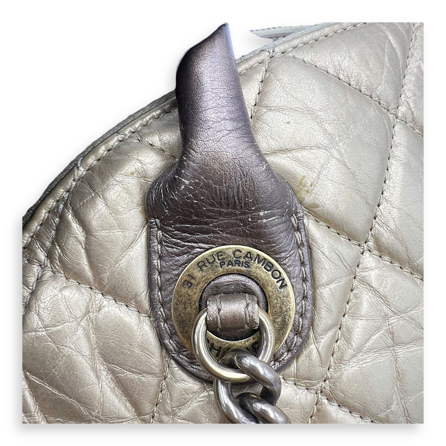 2 WAY BAG Top Handle Bag Gold in Calfskin, Brushed Gold hardware