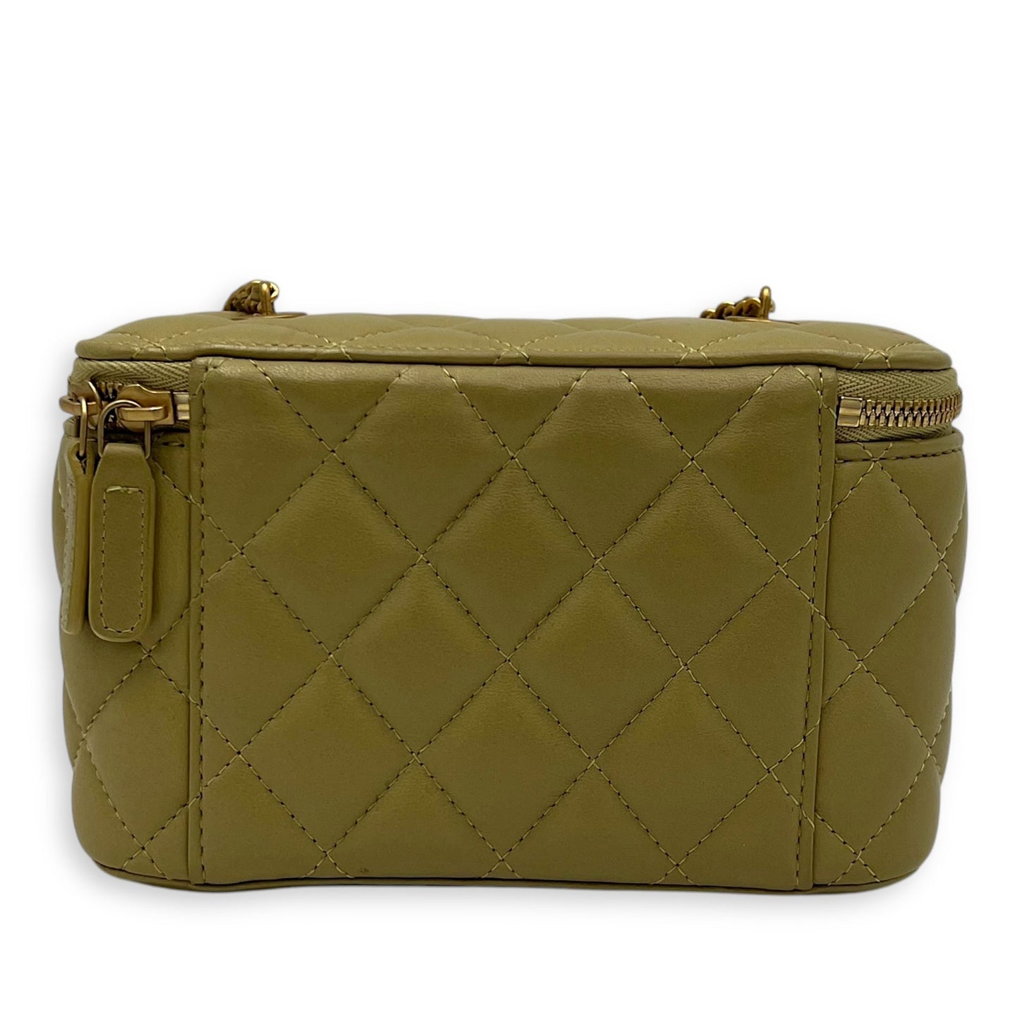CC Green Vanity Bag in Lambskin, Gold hardware