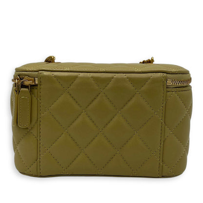 CC Green Vanity Bag in Lambskin, Gold hardware