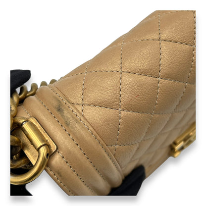 Boy Small Gold Shoulder Bag in Lambskin, Gold hardware