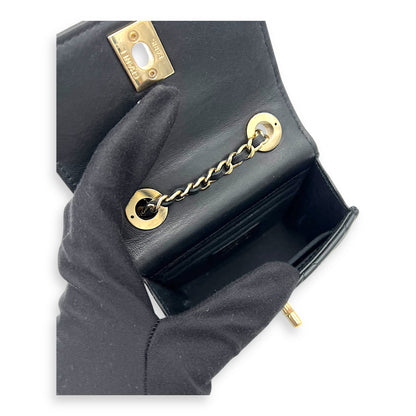 CC Crossbody Bag Black in Lambskin, Gold hardware