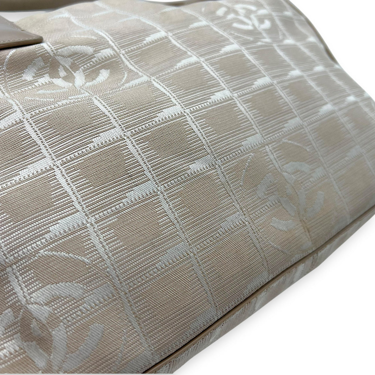 Travel Line Top Handle Bag Beige in Canvas, Gold hardware