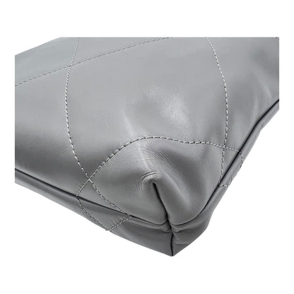 22 Tote Crossbody Bag Mini Grey in Calfskin, Silver hardware