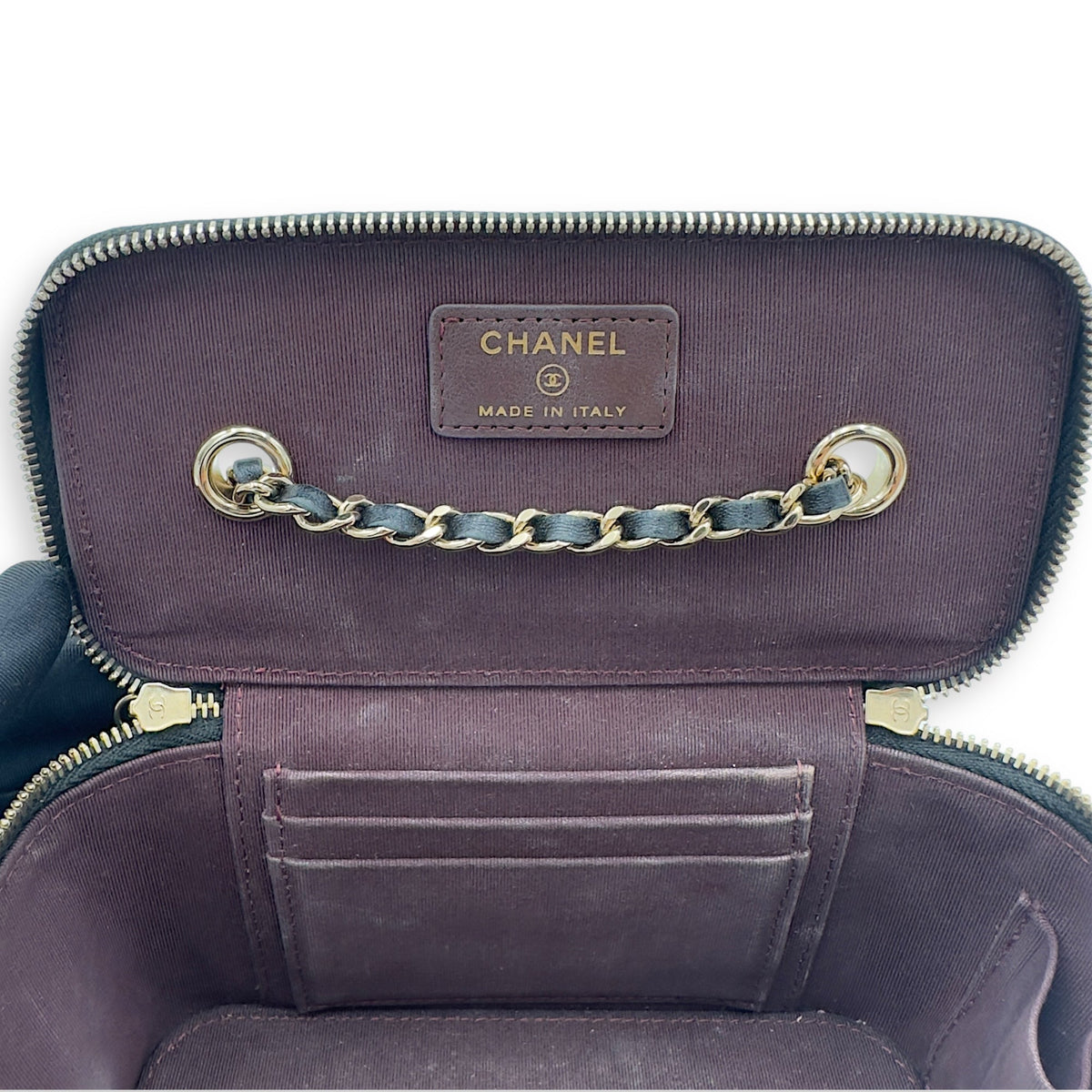 CC Vanity Bag Black in Lambskin, Gold hardware