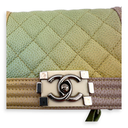 Boy Mini Multi-colour Shoulder Bag in Caviar Leather, Silver hardware