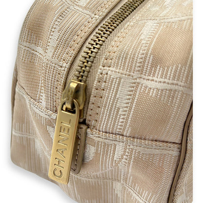 Travel Line Top Handle Bag Beige in Canvas, Gold hardware