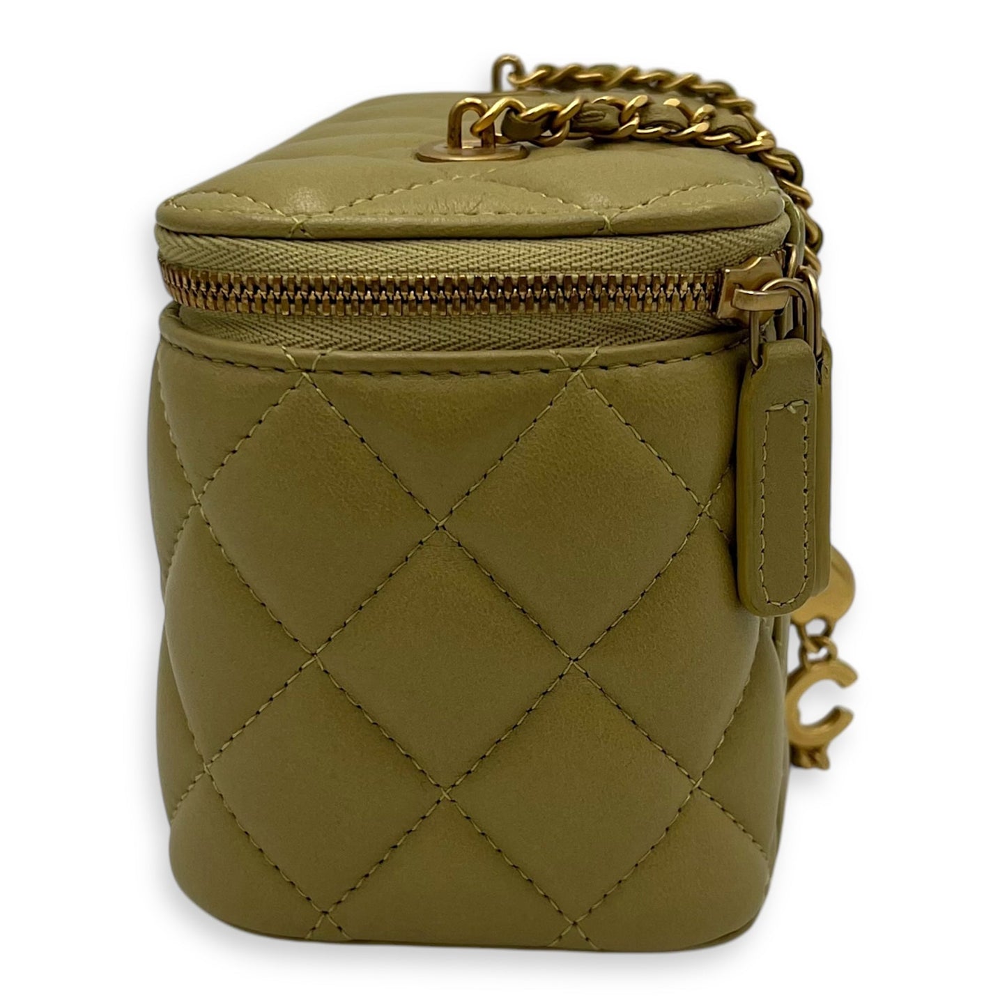 CC Green Vanity Bag in Lambskin, Gold hardware