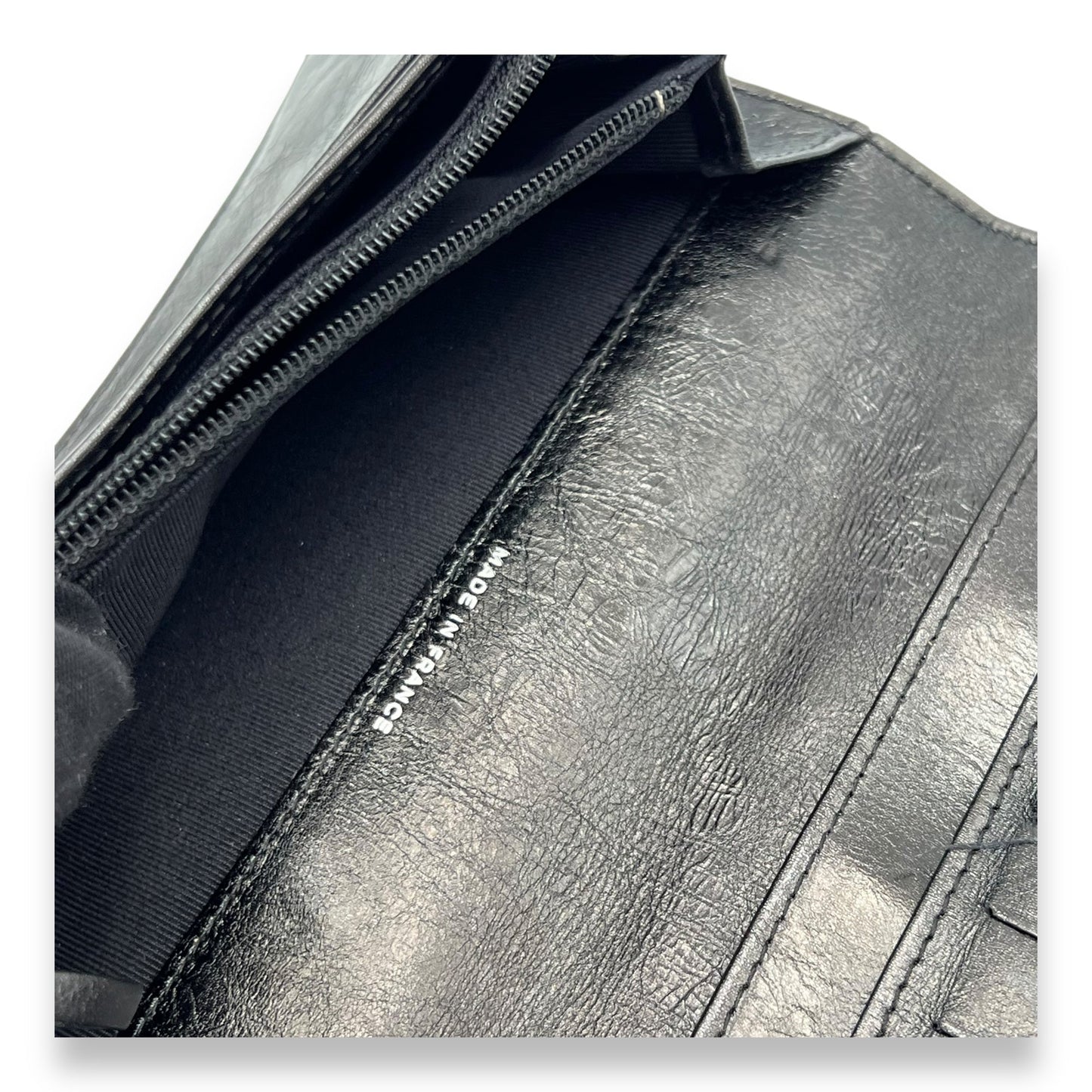 Reissue Wallet Black in Calfskin, Ruthenium hardware