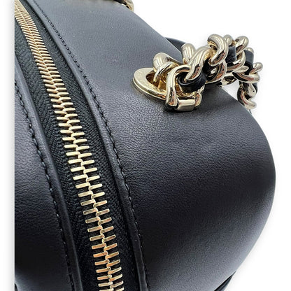 CC Camera Studded Black Shoulder Bag in Lambskin, Gold hardware