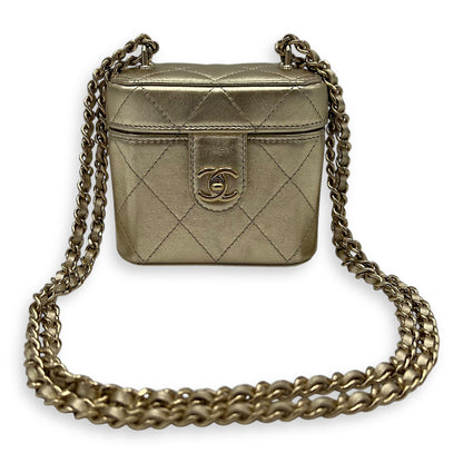 CC Vanity Bag Gold in Lambskin, Gold hardware
