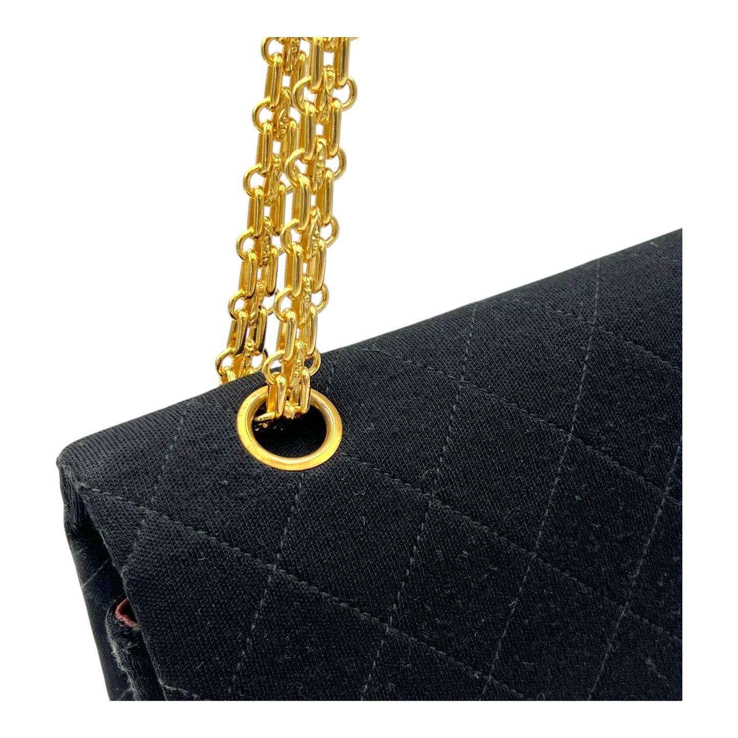 Classic Shoulder Bag Black in Jersey, Gold hardware