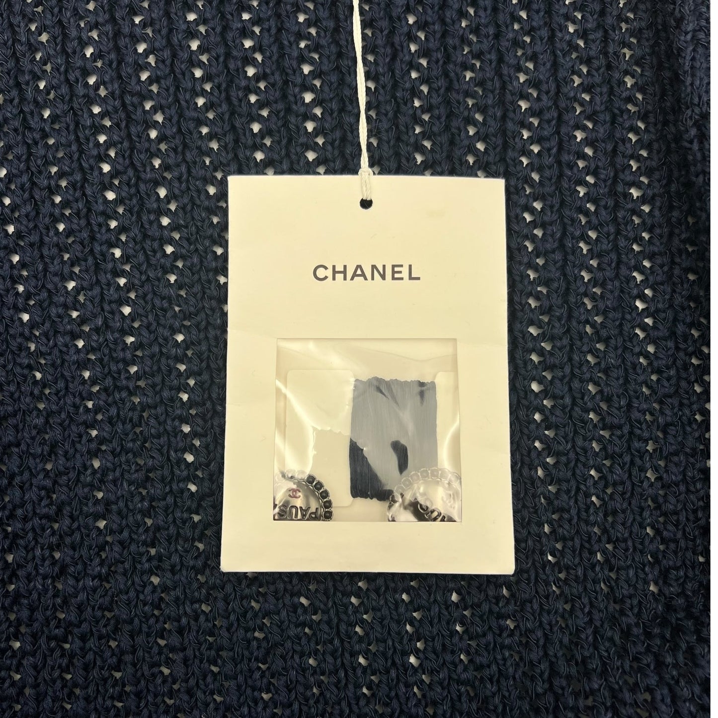 19C La Pausa Navy Knitted igan FR36 Blue Ready-To-Wear in Cotton, Gunmetal hardware