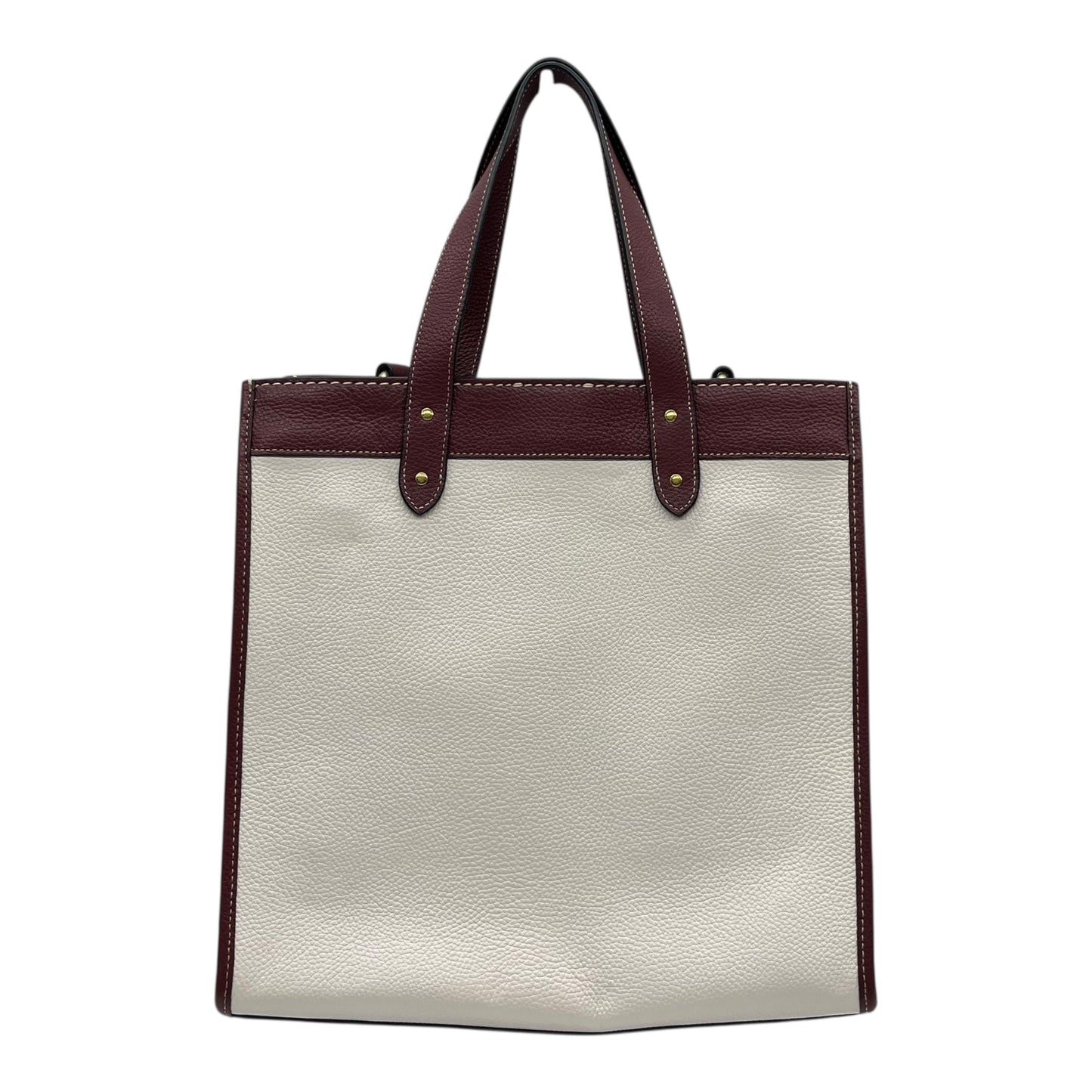 Handbag Designer By Coach In Brown & Cream, Size:Medium