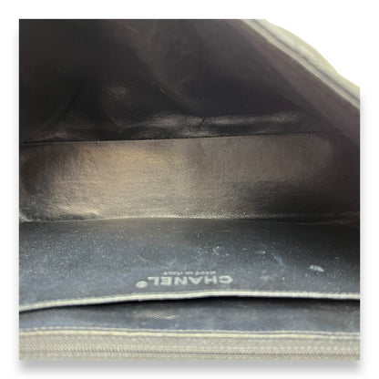 Classic Shoulder Bag Jumbo Single Flap Black in Caviar Leather , Silver Hardware