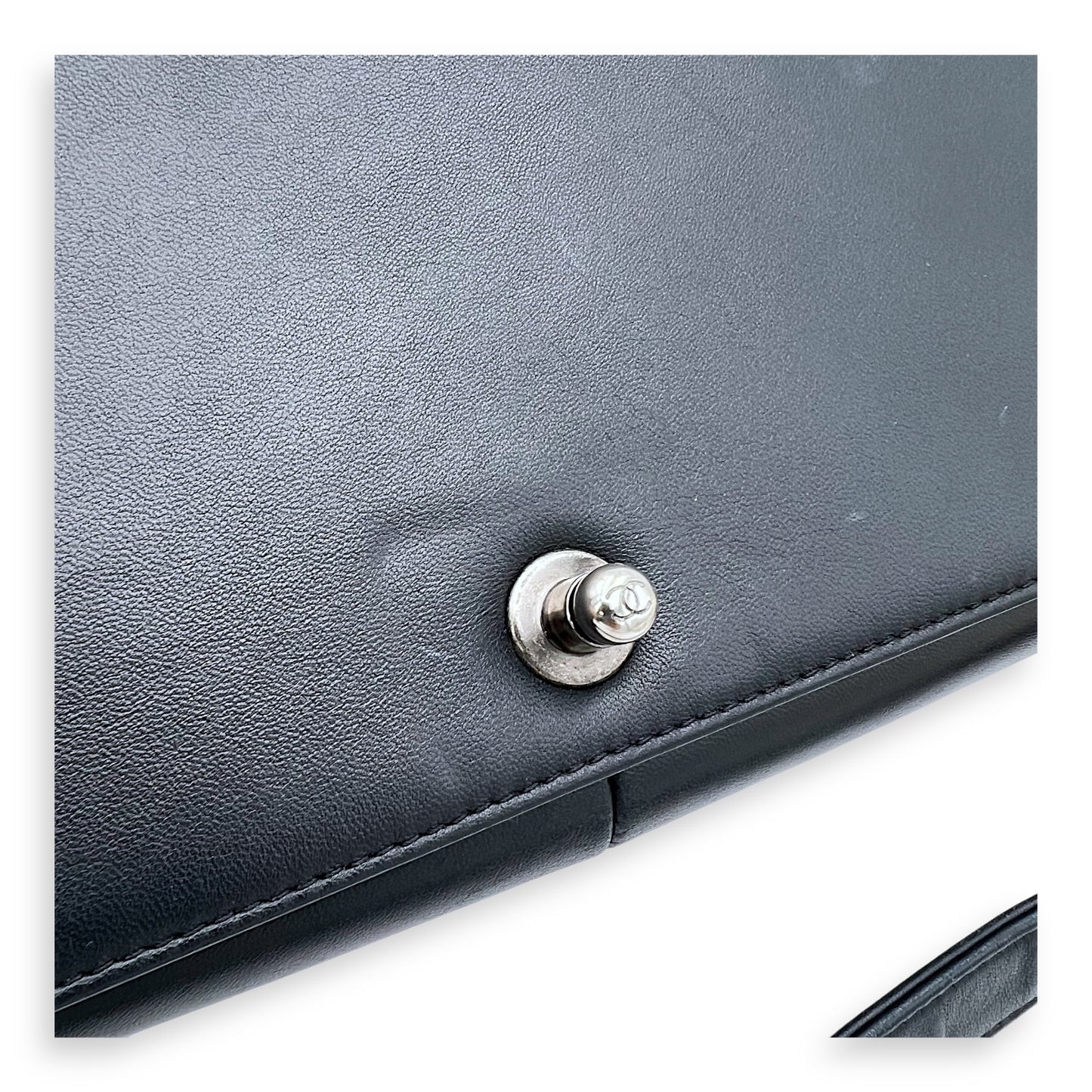 Boy Shoulder Bag Black in Lambskin, Gold hardware