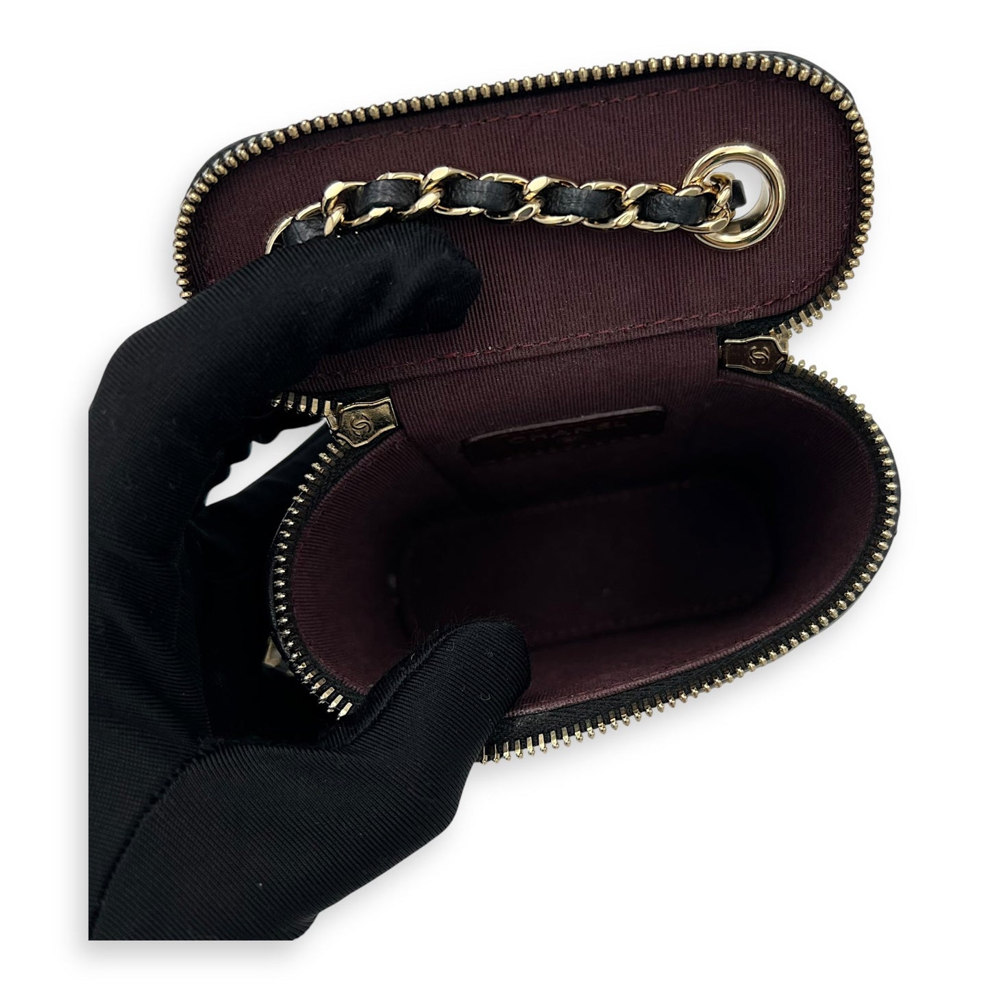 CC Vanity Bag Black in Lambskin, Gold hardware