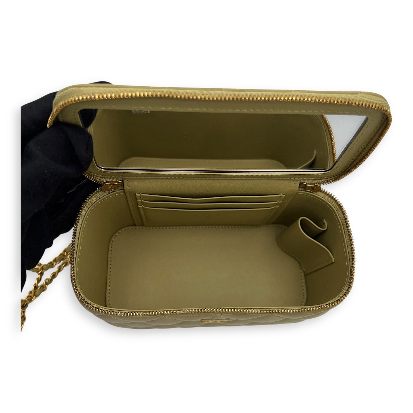 CC Green Vanity Bag in Lambskin, Gold hardware