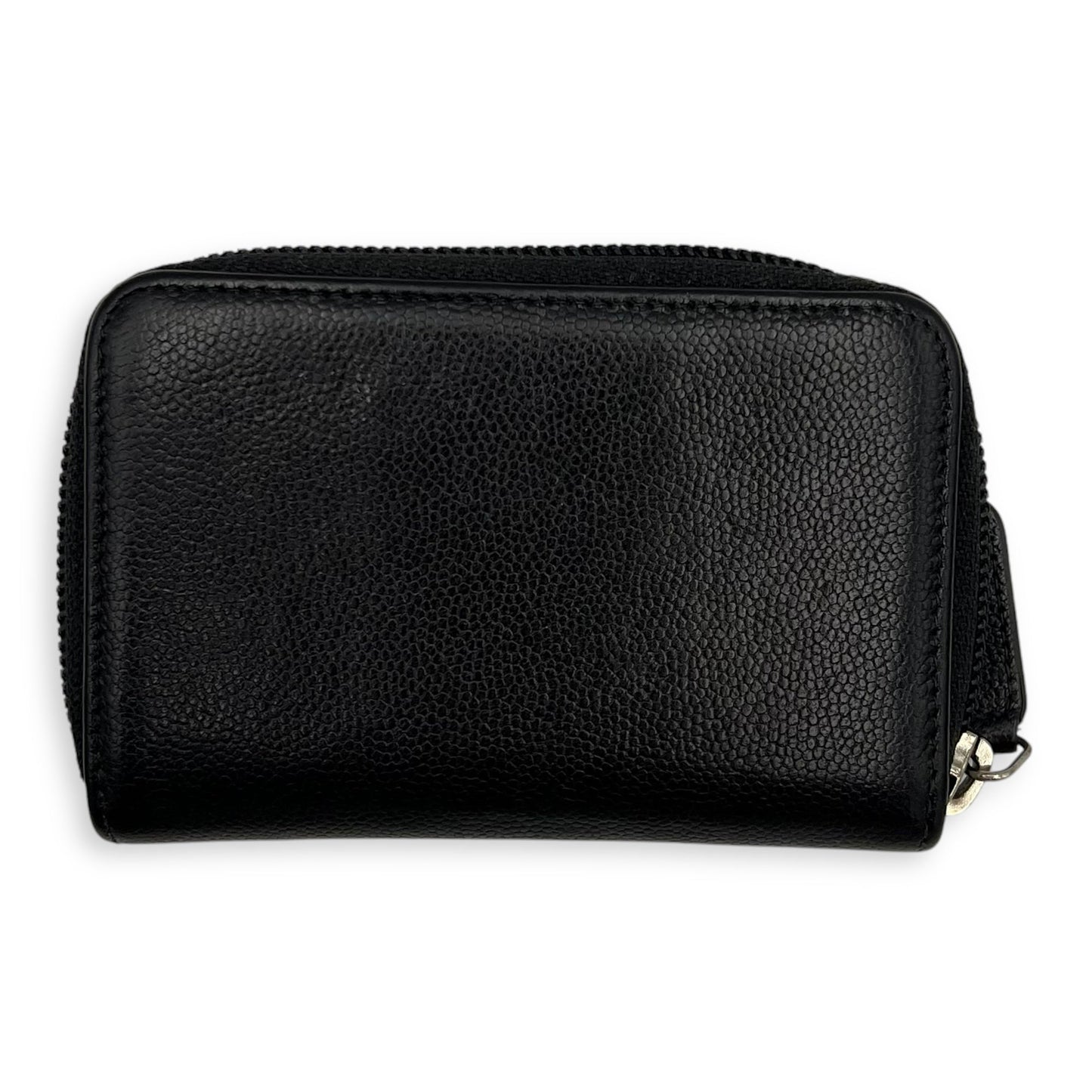 CC Wallet Black in Caviar Leather, Gold hardware