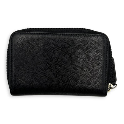 CC Wallet Black in Caviar Leather, Gold hardware
