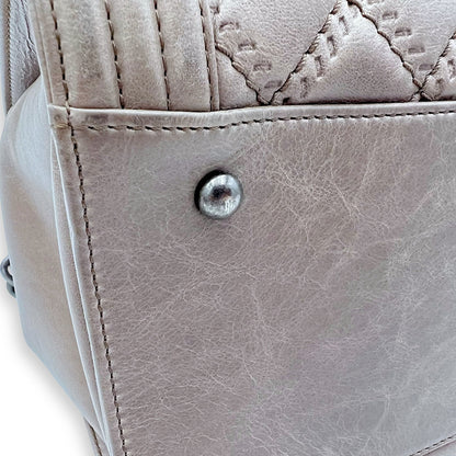 Boy Top Handle Bag Beige in Calfskin, Gunmetal hardware