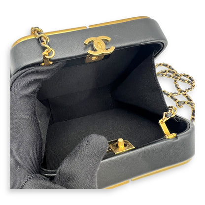METAL Crossbody Bag Black in Lambskin, Gold hardware
