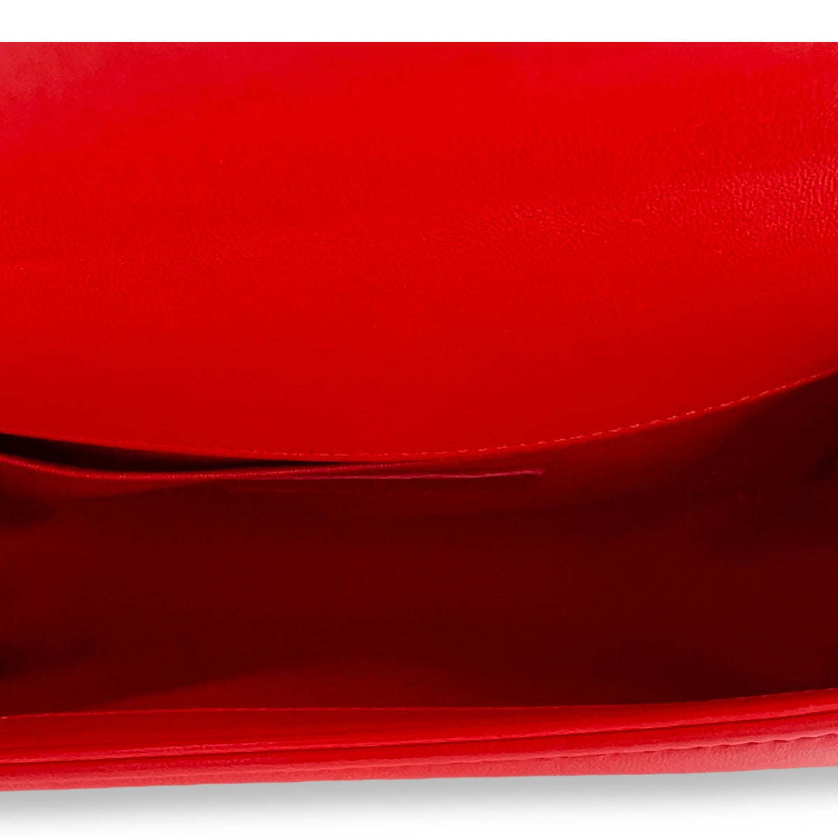 Boy Small Red Shoulder Bag in Lambskin, Gunmetal hardware