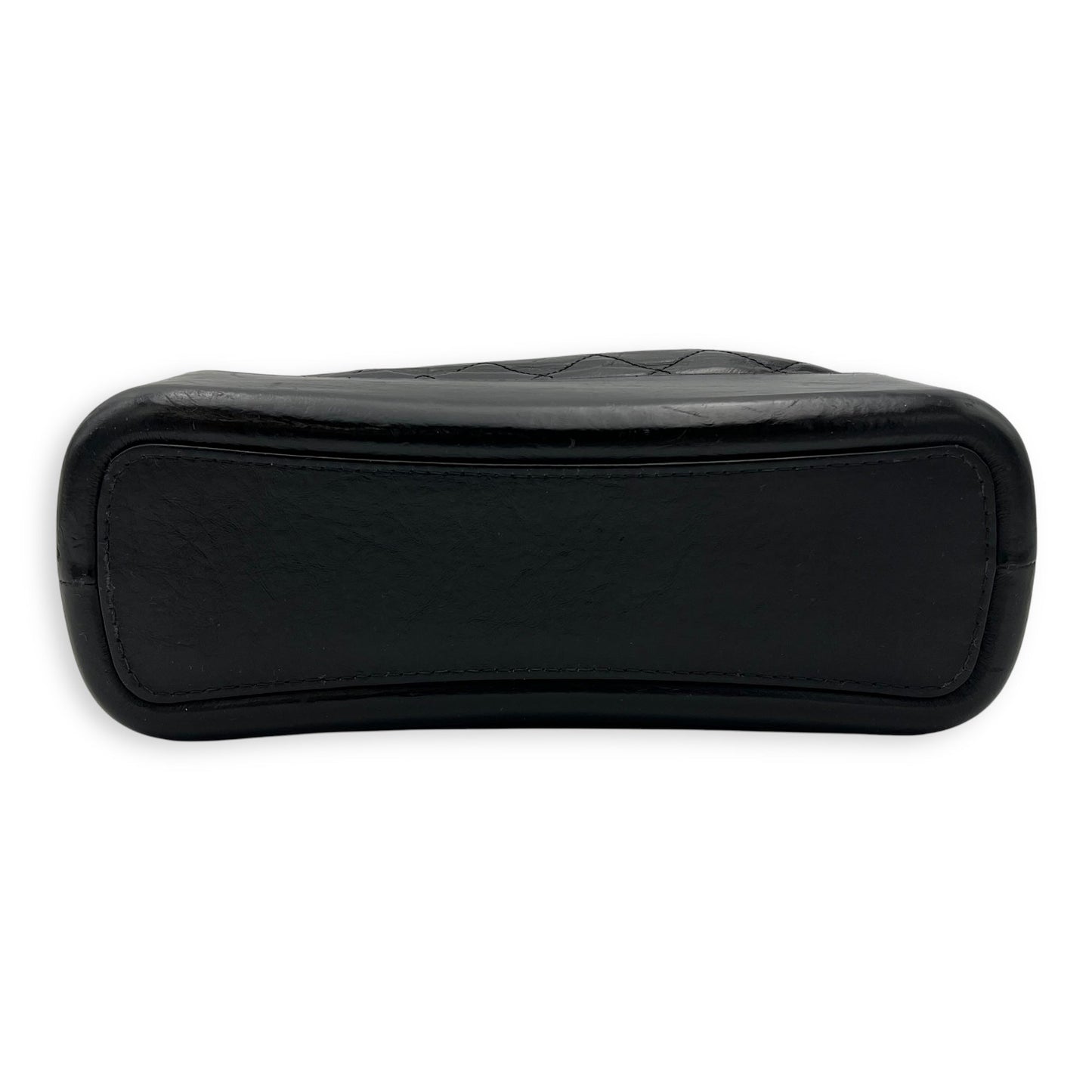 Gabrielle Medium Black Shoulder Bag in Calfskin, Mixed hardware