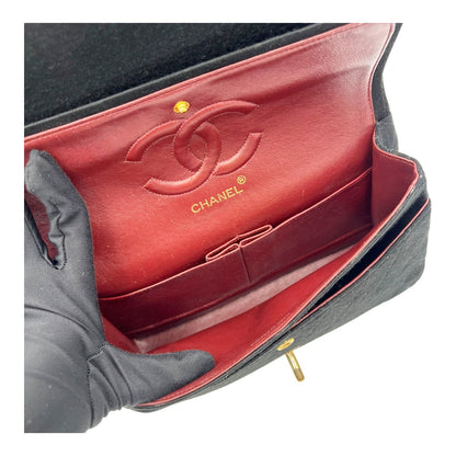 Classic Shoulder Bag Black in Jersey, Gold hardware