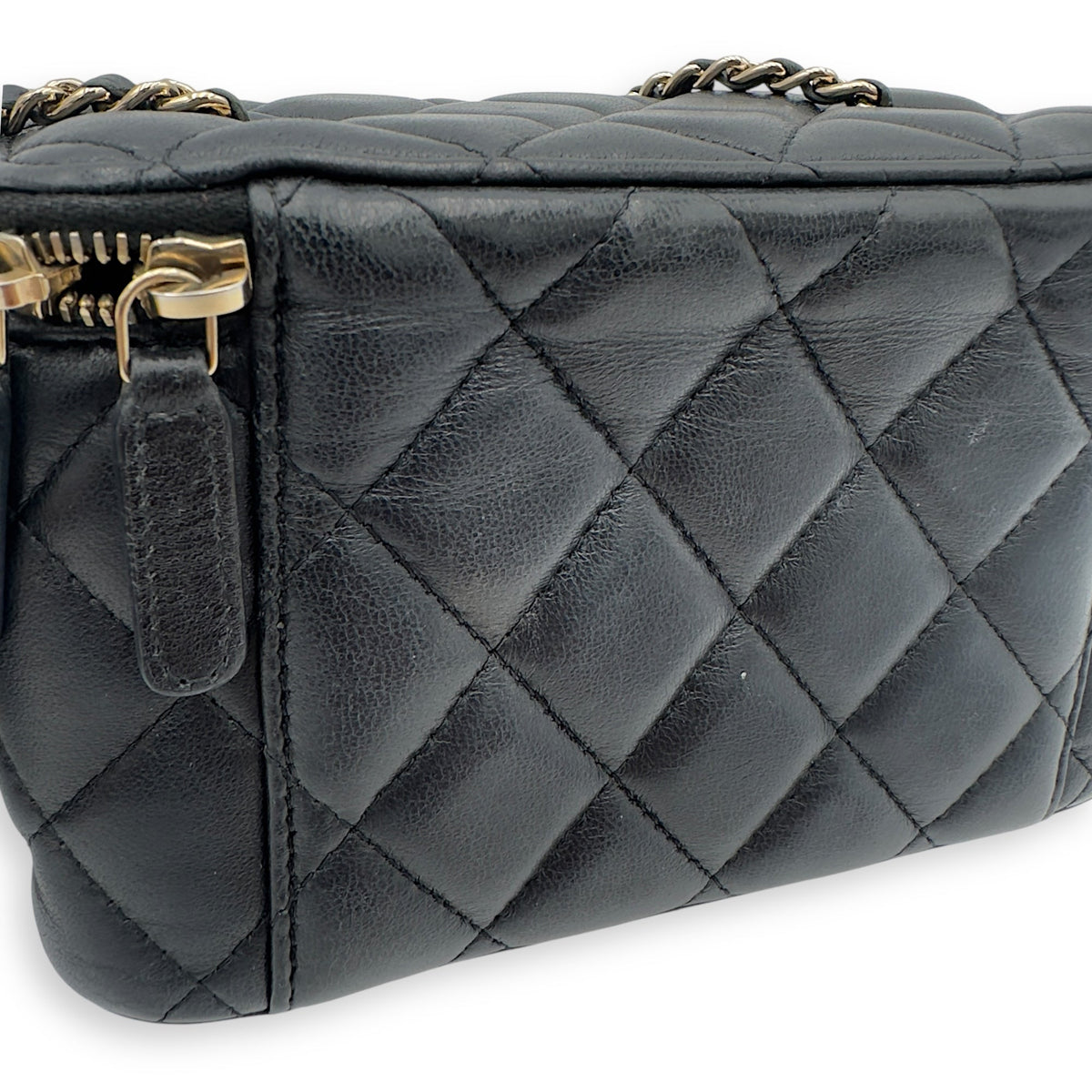 CC Vanity Bag Black in Lambskin, Gold hardware