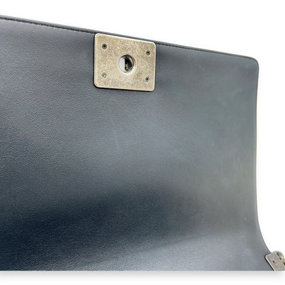 Boy Shoulder Bag Black in Lambskin, Gold hardware