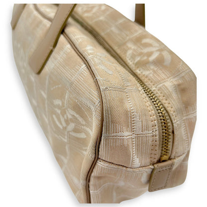 Travel Line Top Handle Bag Beige in Canvas, Gold hardware