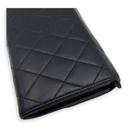 Classic Wallet Long Black in Lambskin, Silver hardware