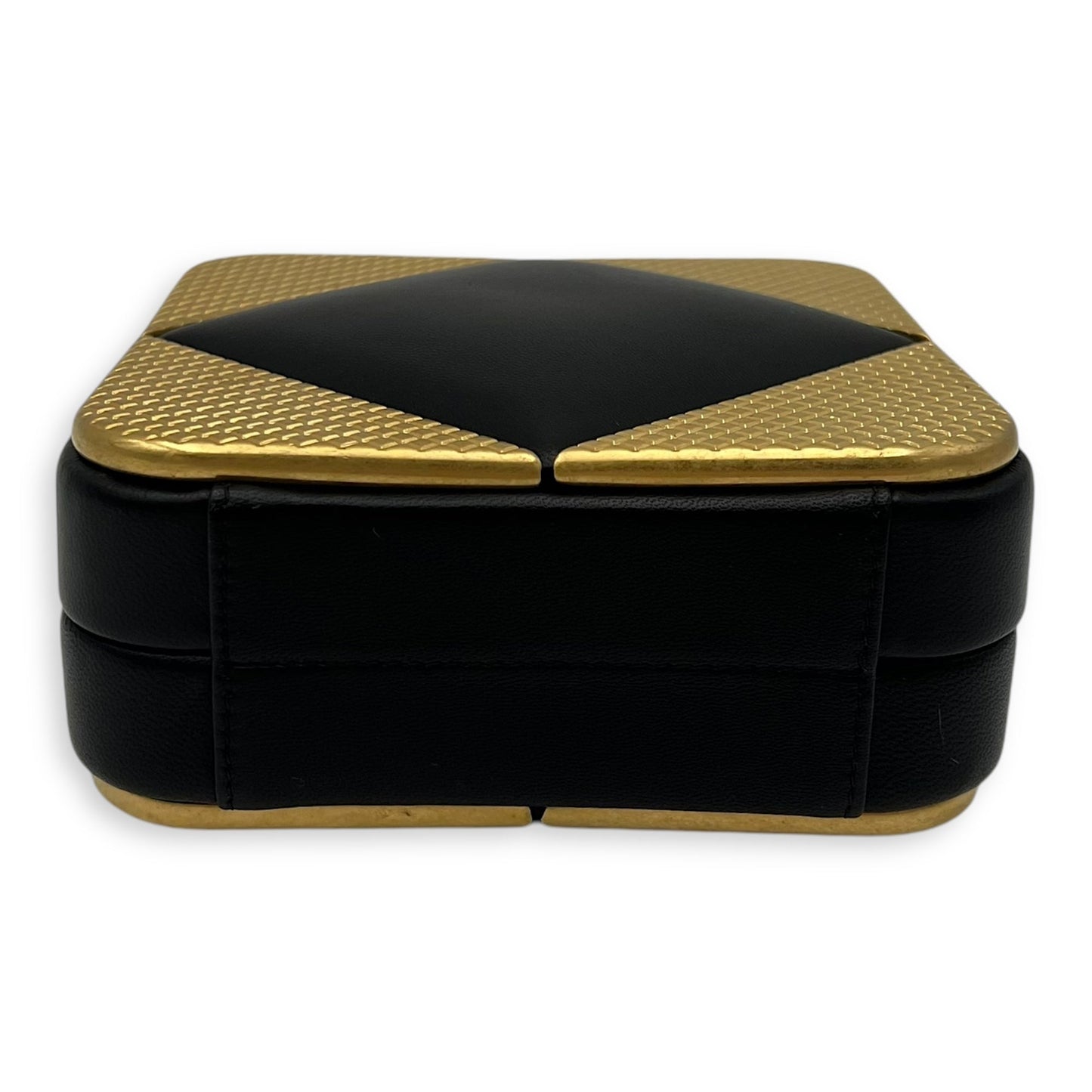 METAL Crossbody Bag Black in Lambskin, Gold hardware