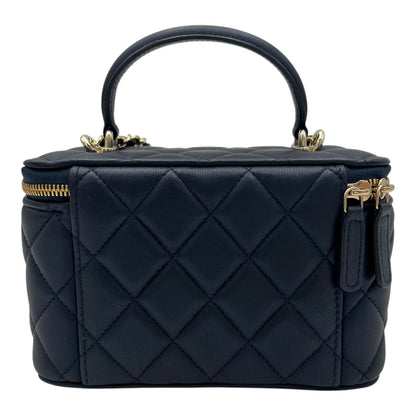 CC Vanity Bag Blue in Lambskin, Gold hardware